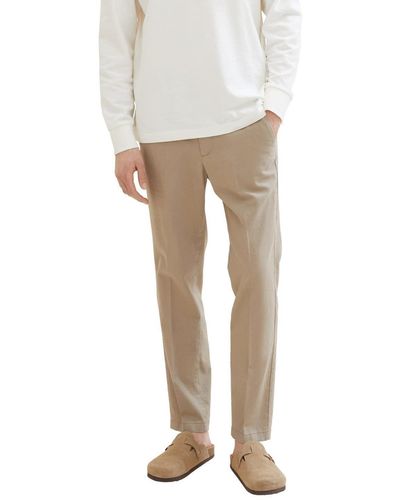 Tom Tailor Stoffhose relaxed tapered linen pants - Natur