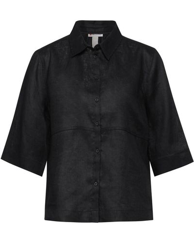 Street One Blusenshirt LS_Office_Solid shirtcollar bl, Black - Schwarz