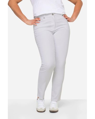 Angel of Style Röhrenjeans Jeans Emma Slim Fit Stretchkomfort 5-Pocket - Grau