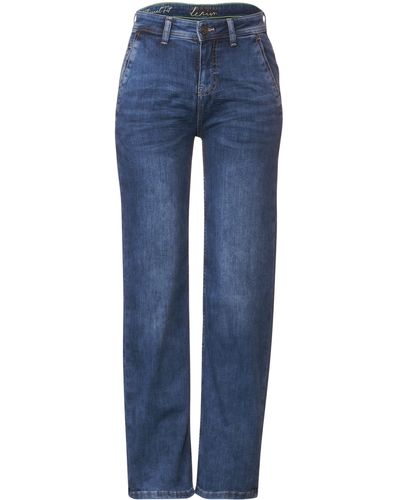 [Sie können echte Produkte zu günstigen Preisen kaufen!] Street One Bequeme Casual in Jeans Indi in Lyst Authentic Fransen DE Deep Fit (1-tlg) | Blau