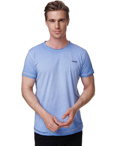 Rusty Neal T-Shirt im trendigen Vintage-Look - Blau