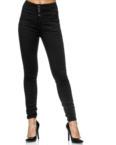 Elara Stretch Jeans Skinny High Waist (1-tlg) - Schwarz