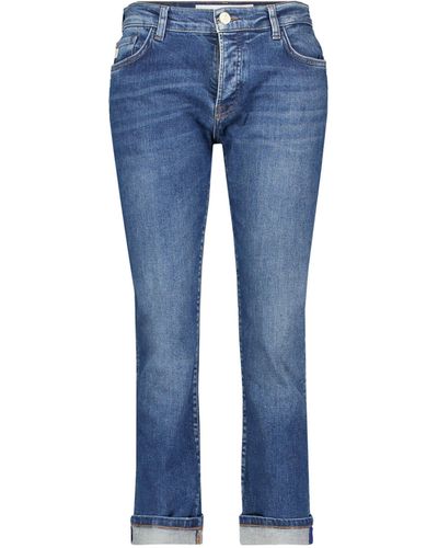 Goldgarn 5-Pocket- Jeans "Augusta" Slim Fit (1-tlg) - Blau
