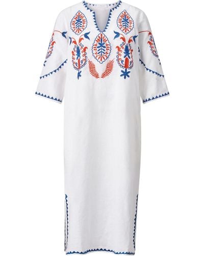 Rich & Royal Midikleid midi kaftan dress with embroidery - Weiß