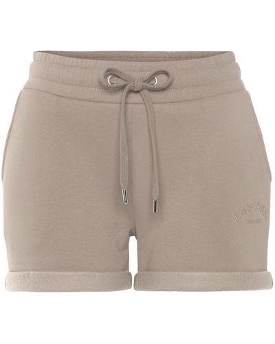 Lascana Relaxshorts -Sweatshorts -Kurze Hose mit seitlichen Taschen und Logostickerei - Grau