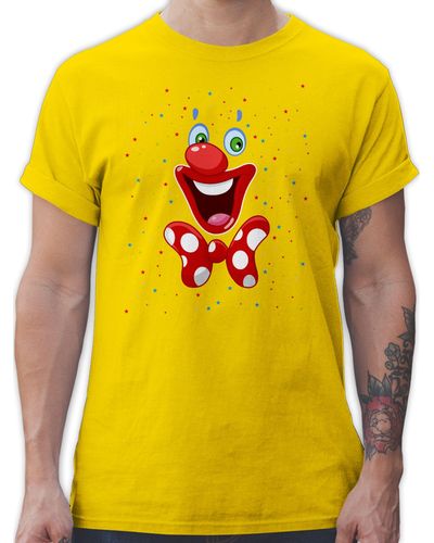 Shirtracer T-Shirt Clown Gesicht Kostü Clownkostüm Witziges Karneval & Fasching - Gelb
