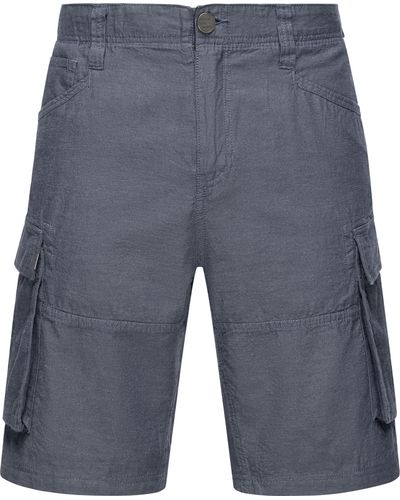 Ragwear Shorts Merly Linen (1-tlg) Kurze Leinenhose in Cargo-Optik - Blau