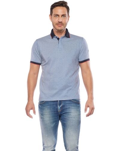 Le Temps Des Cerises Poloshirt mit modischen Kontrastdetails - Blau