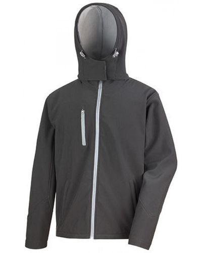 Result Headwear Softshelljacke Mens Core Lite Hooded Soft Shell Jacket - Grau