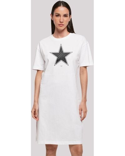 F4NT4STIC Shirtkleid Stern Basic Print - Weiß