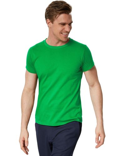 dressforfun T-Shirt Männer Rundhals - Grün