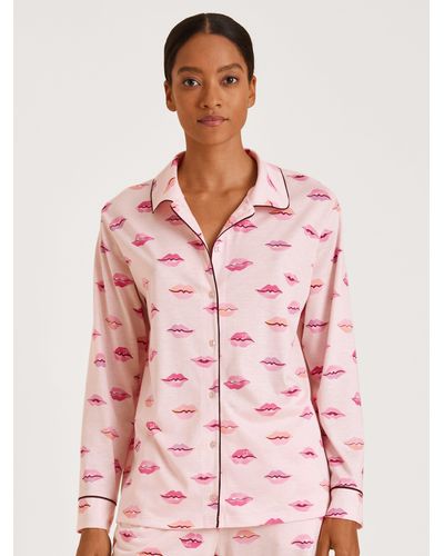 CALIDA Pyjamaoberteil Shirt lang 15796 pearl blush - Pink