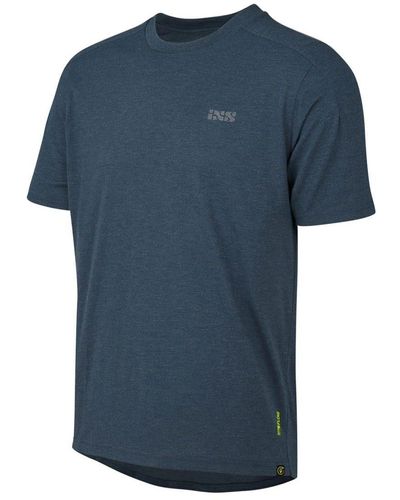 IXS -Shirts Flow Tech T-Shirt mit Brandlogo - Blau S- (1-tlg)