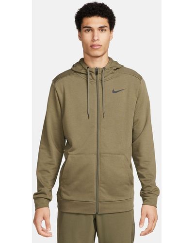 Nike Kapuzensweatshirt M NK DF HDIE FZ FL MEDIUM OLIVE/BLACK - Grün