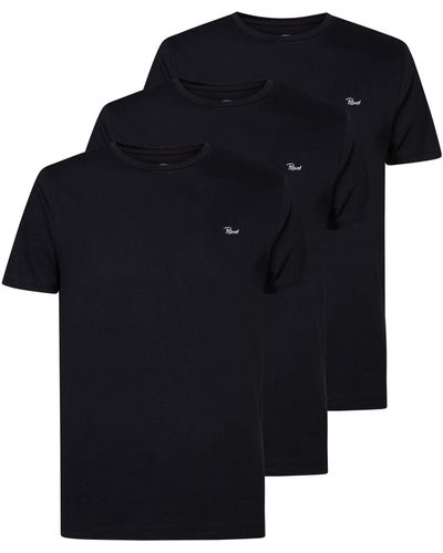 Petrol Industries T- Shirt Basic-Shirts im Pack mit (3-tlg) - Blau