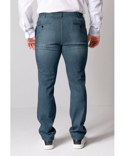 Boston Park 5-Pocket- Jeans Straight Fit Flat Front bis 35 - Blau