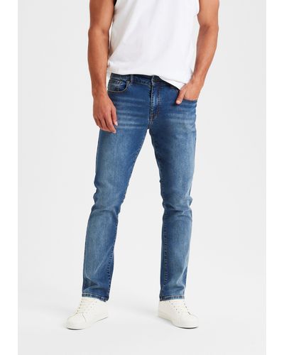 Buffalo 5-Pocket- Straight-fit Jeans aus elastischer Denim-Qualität - Blau