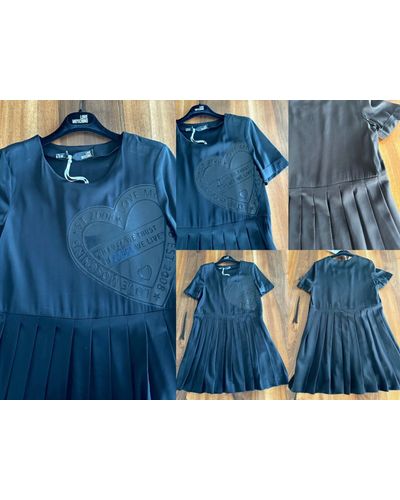 Moschino Midikleid LOVE HEART Midi Dress Abi Cocktail-Kleid Abendkleid Sommerkl - Blau