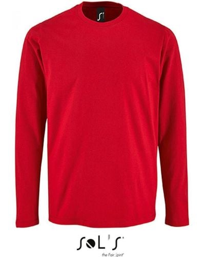 Sol's Langarmshirt Long-Sleeve T-Shirt Imperial - Rot