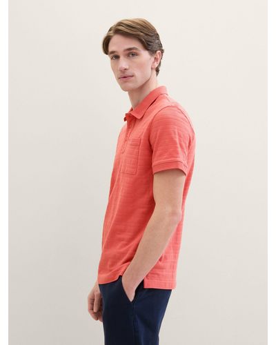 Tom Tailor Poloshirt mit Struktur - Rot
