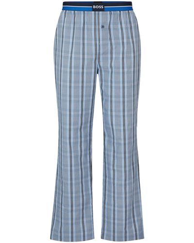 BOSS Pyjamahose Urban Pants mit Eingriff und Seitentaschen - Blau