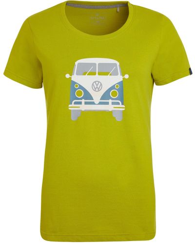 Elkline T-Shirt Kult lizenzierter Bulli Brust Rücken Print - Gelb