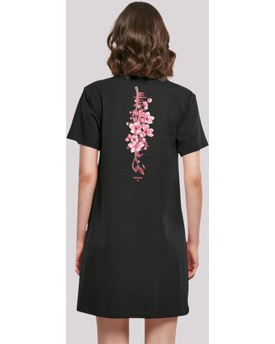 F4NT4STIC Shirtkleid Cherry Blossom T-Shirt Kleid Print - Schwarz