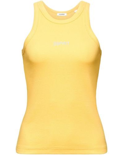 Esprit T-Shirt Logo-Tanktop aus Baumwolljersey (1-tlg) - Gelb