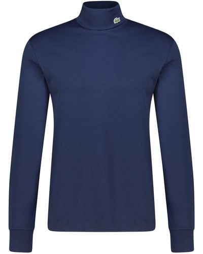 Lacoste T-Shirt Rollkragenshirt Regular Fit (1-tlg) - Blau