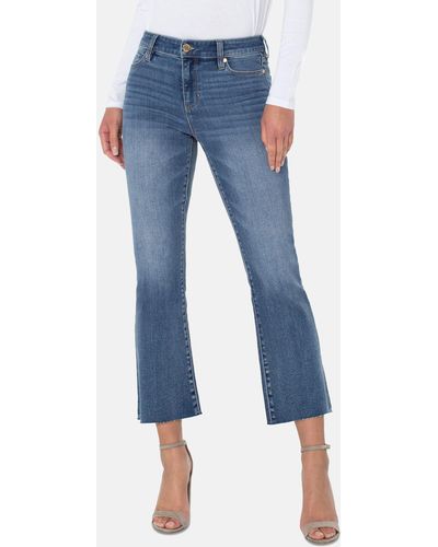 Liverpool Jeans Company Bootcuthose Hannah Cropped Flare With Cut Hem - Blau