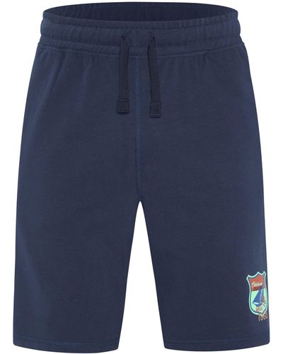 Oklahoma Jeans Sweatshorts aus Baumwollmix - Blau