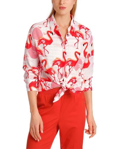 Marc Cain "Collection Summer Flash" Premium mode Lässige Hemdbluse aus Baumwolle - Rot