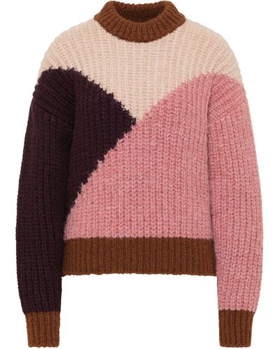 Mustang Sweater Style Carla C Colourblock - Pink