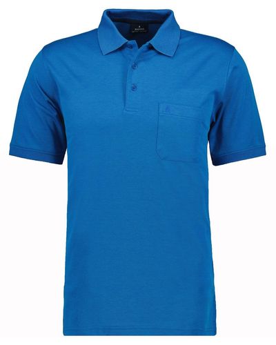 RAGMAN Poloshirt Kurzarm Softknit - Blau