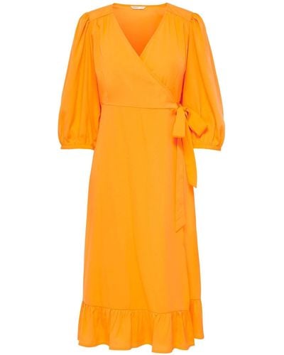 ONLY Wickelkleid Kleid ONLOLIVIA (1-tlg) - Orange
