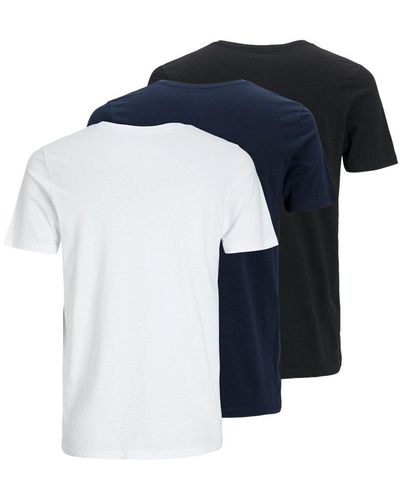 Jack & Jones T-Shirt CORP LOGO TEE (, 3-tlg., -Pack) 3er Packung - Blau
