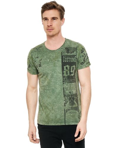 Rusty Neal T-Shirt mit modernem Print - Grün