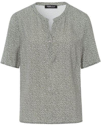 FRANK WALDER Klassische Bluse mit Minimal-Print - Grau