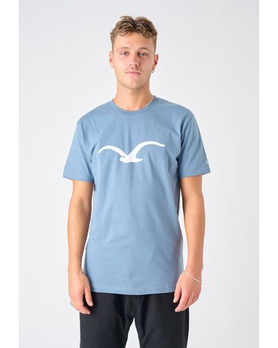 CLEPTOMANICX T-Shirt Mowe mit klassischem Print - Blau