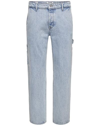 Only & Sons Weite Jeans - Blau