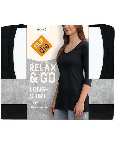 Nur die Longshirt Relax & Go - Schwarz