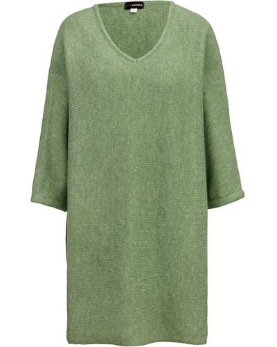 MIAMODA Strickpullover Pullover V-Ausschnitt 3/4-Ärmel - Grün