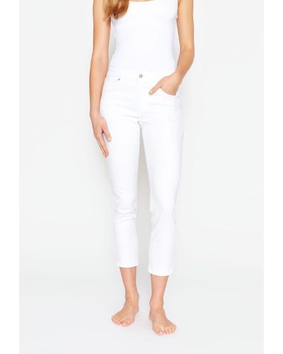 ANGELS 7/8- Jeans Ornella Organic Cotton mit Label-Applikationen - Weiß