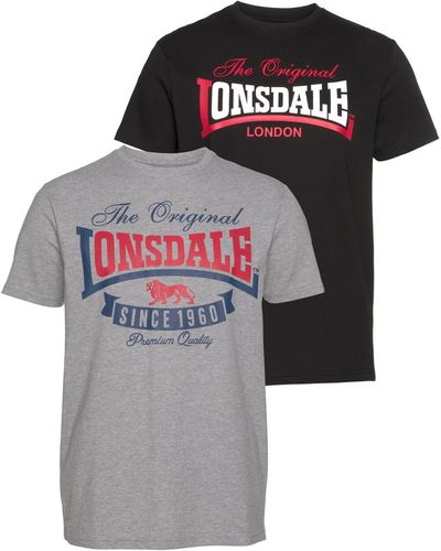 Lonsdale London T-Shirt GEARACH (Packung, 2er-Pack) - Grau
