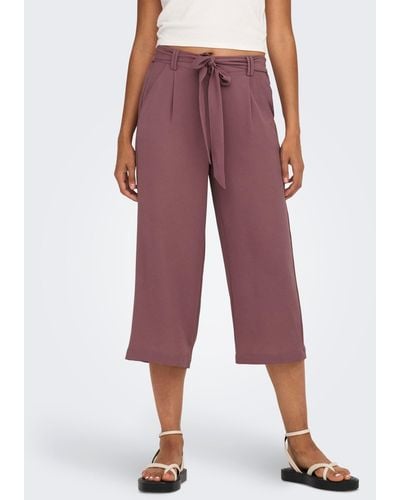 ONLY Palazzohose ONLWINNER PALAZZO CULOTTE PANT NOOS PTM in uni oder gestreiftem Design - Rot