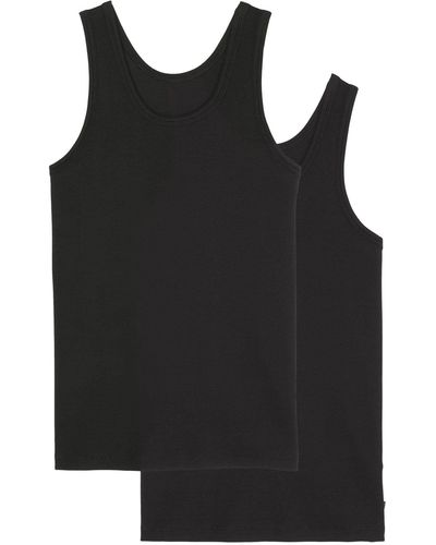 Marc O' Polo Tanktop Iconic Rib (2-tlg) Tank-top unterhemd unterzieh-shirt - Schwarz