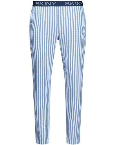 SKINY Pyjamahose Schlafanzughose (1-tlg) Baumwolle - Blau