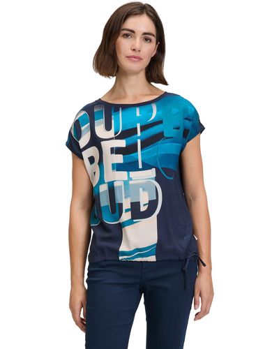 BETTY&CO T-Shirt mit Print (1-tlg) Druck - Blau