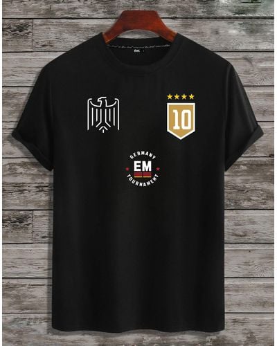 Rmk T- Shirt Trikot Fan Fußball Deutschland Europameisterschaft EM aus Baumwolle - Schwarz