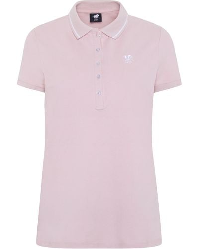 Polo Sylt Poloshirt im Basic-Stil mit Label-Stickerei - Pink